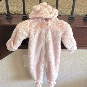 Carters Baby Girl Cozy Pink Kids One Piece Bear Footed Fluffy Pajamas Cute 🥰
